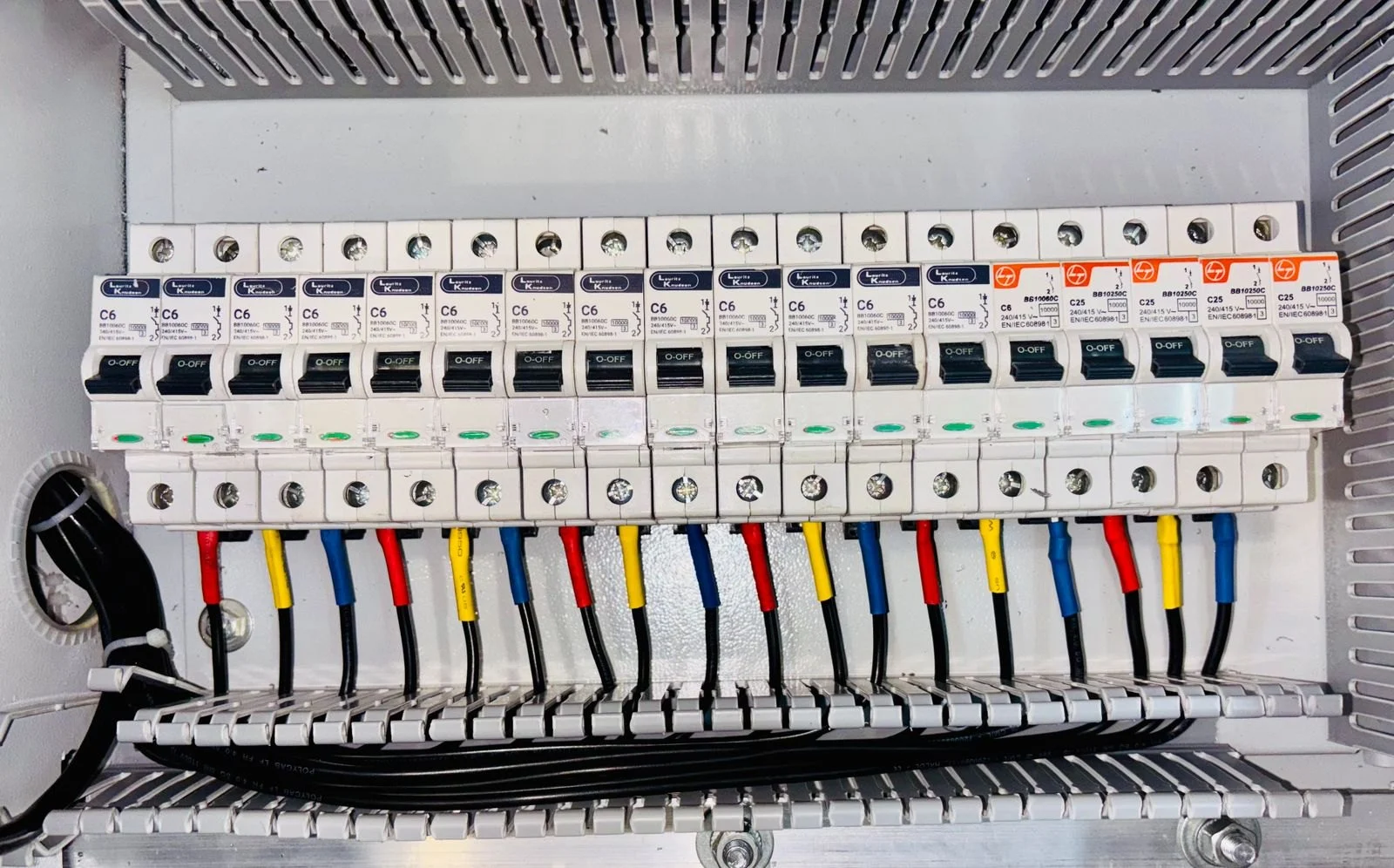 Electrical panel with arranged wiring