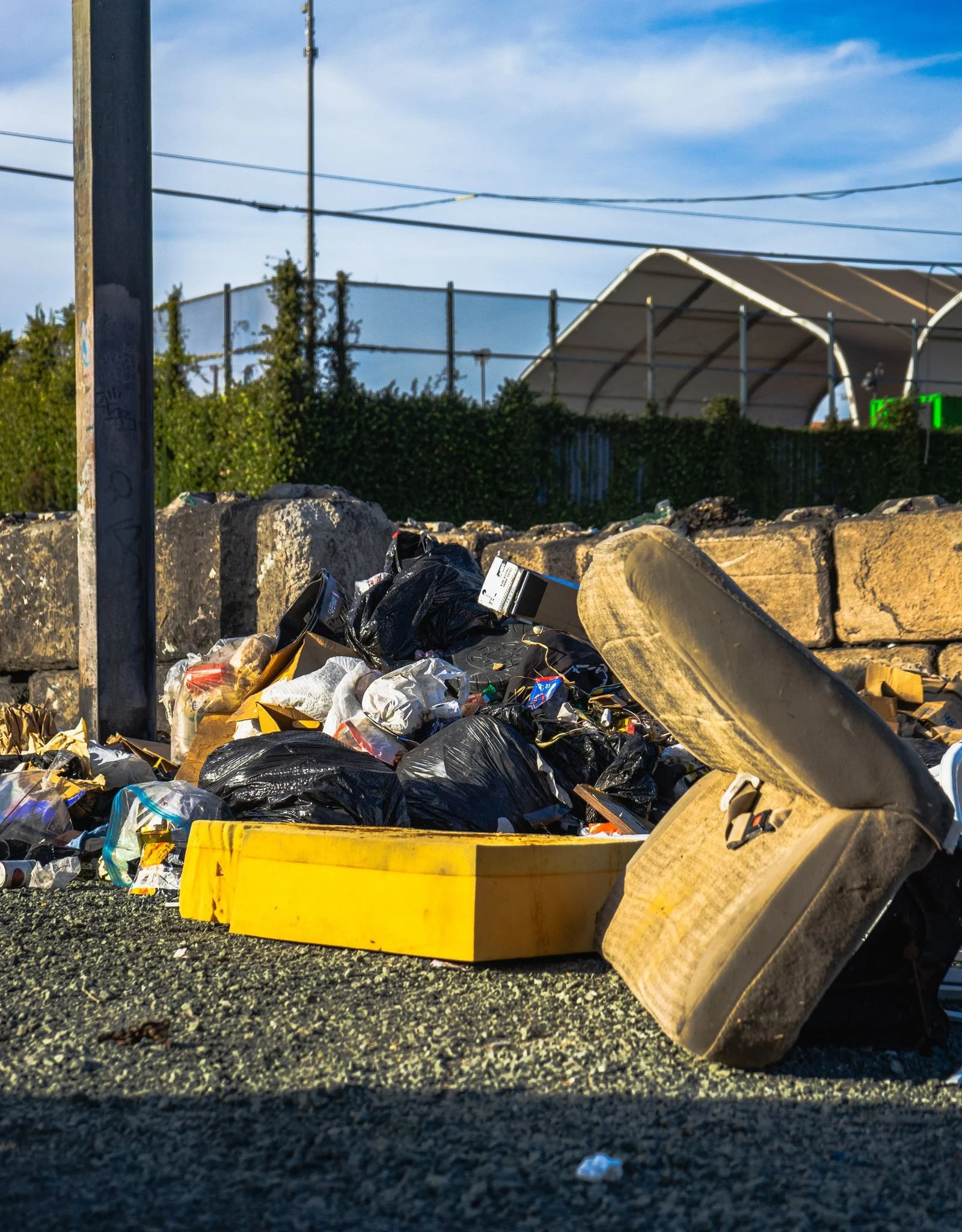Discarded mattress and unwanted items