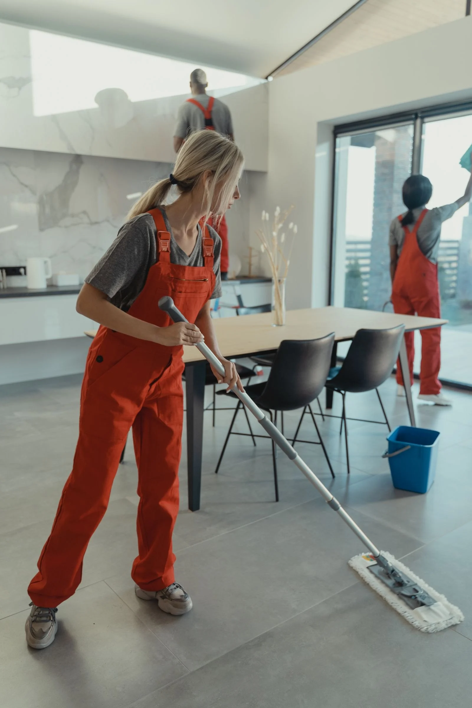 Cleaning team caring for an interior