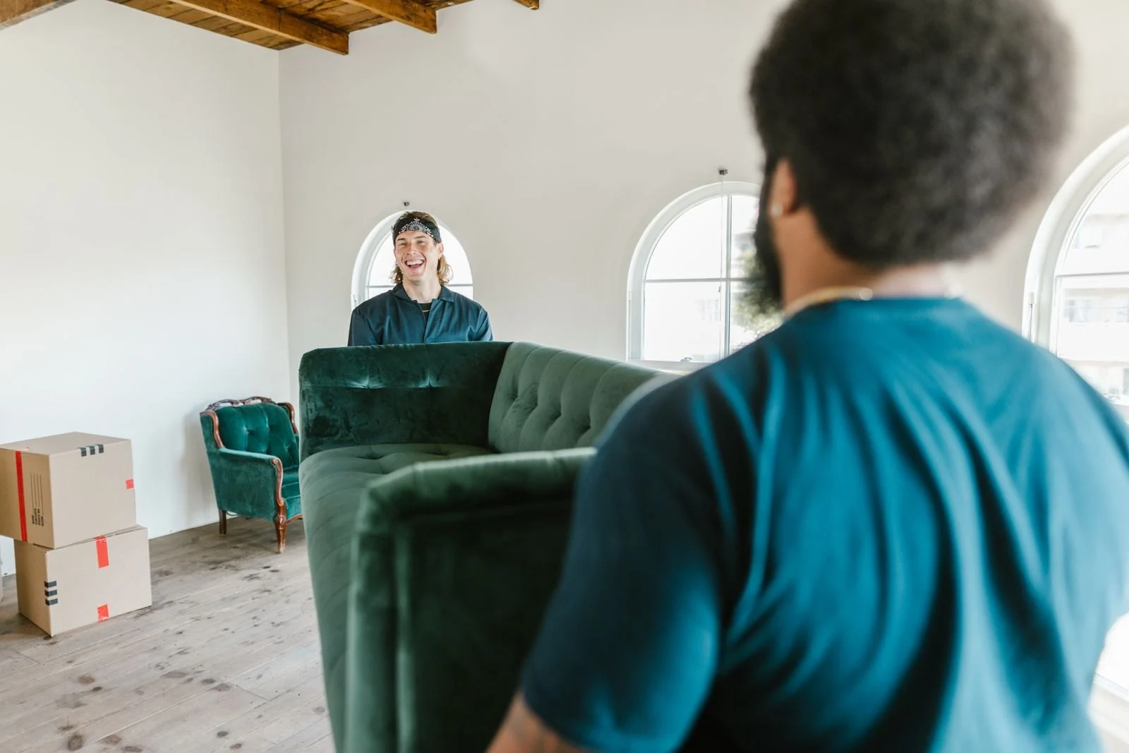 Careful handling of bulky furniture