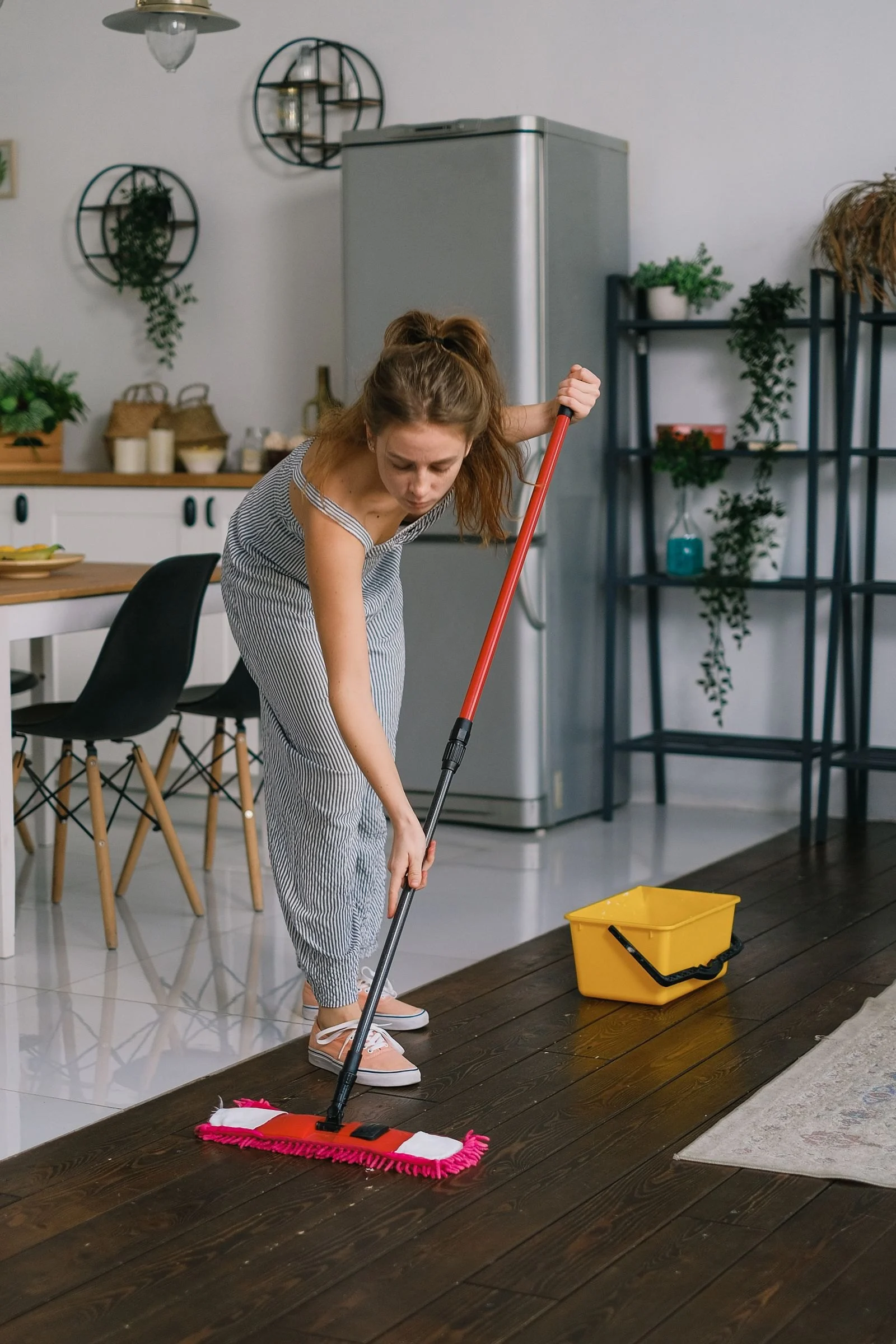 Cleaning a kitchen floor